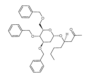 (4R)-4-[[2-deoxy-3,4,6-tris-O-(phenylmethyl)-α-D-arabino-hexopyranosyl]oxy]-2-octanone结构式