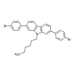 2,7-Bis(4-bromophenyl)-9-hexyl-9H-carbazole picture