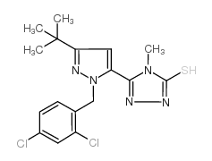 5-[3-(叔丁基)-1-(2,4-二氯苄基)-1H-吡唑-5-基]-4-甲基-4H-1,2,4-噻唑-3-硫醇结构式