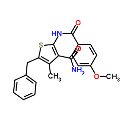 5-Benzyl-2-[(4-methoxybenzoyl)amino]-4-methyl-3-thiophenecarboxamide Structure