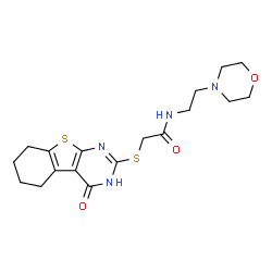 N-(2-morpholinoethyl)-2-((4-oxo-3,4,5,6,7,8-hexahydrobenzo[4,5]thieno[2,3-d]pyrimidin-2-yl)thio)acetamide Structure