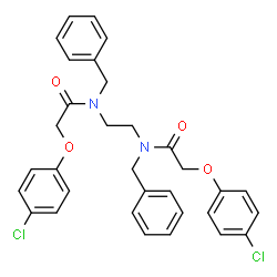 N,N'-1,2-Ethanediylbis[N-benzyl-2-(4-chlorophenoxy)acetamide]结构式