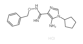 1H-Imidazole-4-carboximidamide,5-amino-1-cyclopentyl-N-(phenylmethoxy)-, hydrochloride (1:1) structure