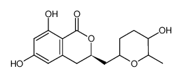 (3R)-3,4-Dihydro-6,8-dihydroxy-3-[[(2R,6S)-tetrahydro-5-hydroxy-6-methyl-2H-pyran-2-yl]methyl]-1H-2-benzopyran-1-one结构式