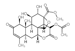 Picras-3-en-21-oicacid, 15-(acetyloxy)-13,20-epoxy-1,11,12-trihydroxy-2,16-dioxo-, methyl ester,(1b,11b,12a,15b)- Structure