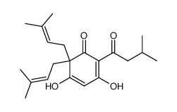 3,5-dihydroxy-2-isovaleryl-6,6-bis(3-methylbut-2-enyl)cyclohexa-2,4-dien-1-one Structure