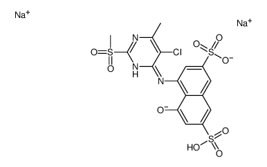 disodium 4-[[5-chloro-6-methyl-2-(methylsulphonyl)-4-pyrimidinyl]amino]-5-hydroxynaphthalene-2,7-disulphonate Structure