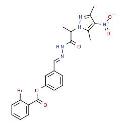 1H-Pyrazole-1-aceticacid,alpha,3,5-trimethyl-4-nitro-,[[3-[(2-bromobenzoyl)oxy]phenyl]methylene]hydrazide(9CI)结构式