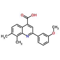 2-(3-Methoxyphenyl)-7,8-dimethyl-4-quinolinecarboxylic acid structure