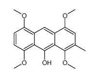 1,4,5,8-Tetramethoxy-2-methyl-9-hydroxyanthracen Structure