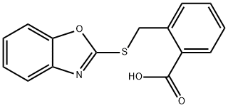 2-[(1,3-benzoxazol-2-ylsulfanyl)methyl]benzoic acid structure