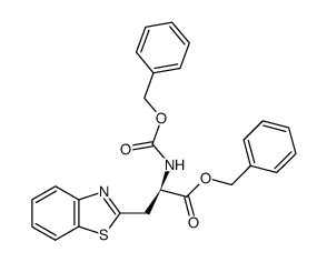 (R)-3-Benzothiazol-2-yl-2-benzyloxycarbonylamino-propionic acid benzyl ester结构式