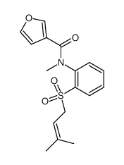 N-methyl-N-(2-((3-methylbut-2-en-1-yl)sulfonyl)phenyl)furan-3-carboxamide结构式