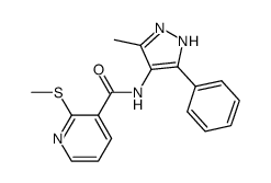 N-(3-methyl-5-phenyl-1H-pyrazol-4-yl)-2-methylsulfanyl-nicotinamide结构式