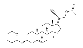 20-cyano-3β-tetrahydropyranyloxypregna-5,17(20)-dien-21-ol acetate结构式