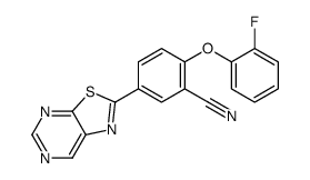 2-(2-fluorophenoxy)-5-([1,3]thiazolo[5,4-d]pyrimidin-2-yl)benzonitrile Structure