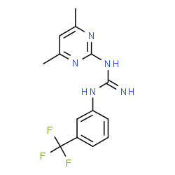 N'-(4,6-二甲基嘧啶-2-基)-N-[3-(三氟甲基)苯基]胍结构式