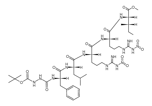 N-[[N2-(tert-butoxycarbonyl)hydrazino]carbonyl]phenylalanylleucyl-NG-nitroarginyl-NG-nitroarginylisoleucine methyl ester结构式