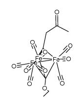 (iron)3(CO)9(μ3-COEt)(μ3-CCH2C(O)CH3) Structure