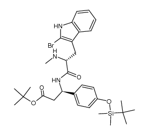 N-methyl-2-bromo-(R)-tryptophanyl-O-tert-butyldimethylsilyl-(R)-β-tyrosine tert-butyl ester结构式