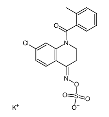 7-chloro-2,3-dihydro-1-(2-methylbenzoyl)-4(1H)quinolinone 4-oxime-O-sulfonic acid potassium salt Structure