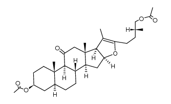 (25R)-3β,26-diacetoxy-5α-furost-20(22)-en-11-one Structure