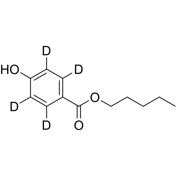 Pentyl 4-hydroxybenzoate-d4结构式