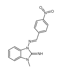 3-methyl-1-(p-nitrobenzylidene)aminobenzimidazoline-2-imine Structure