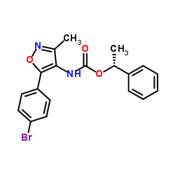 (R)-1-苯乙基(5-(4-溴苯基)-3-甲基异恶唑-4-基)氨基甲酸酯结构式