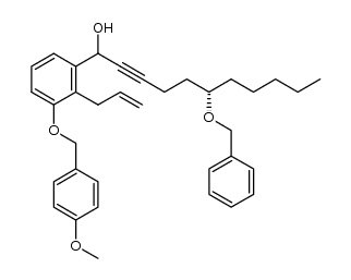 (S)-1-[2-allyl-3-(4-methoxybenzyloxy)phenyl]-6-benzyloxyundec-2-yn-1-ol Structure