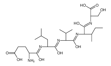 (4S)-4-amino-5-[[(2S)-1-[[(2S)-1-[[(2S,3S)-1-[[(1S)-1-carboxy-2-hydroxyethyl]amino]-3-methyl-1-oxopentan-2-yl]amino]-3-methyl-1-oxobutan-2-yl]amino]-4-methyl-1-oxopentan-2-yl]amino]-5-oxopentanoic acid Structure