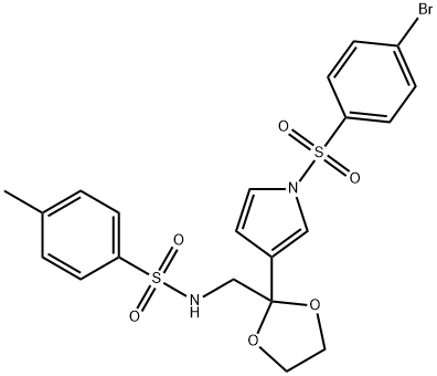 N-((2-(1-(4-bromophenylsulfonyl)-1H-pyrrol-3-yl)-1,3-dioxolan-2-yl)methyl)-4-methylbenzenesulfonamide picture