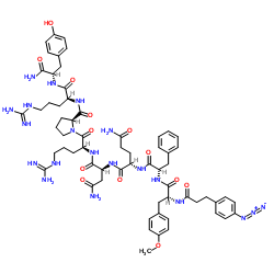 (3-(4-Azidophenyl)propionyl1,D-Tyr(Me)2,Arg6,Arg8,Tyr-NH29)-Vasopressin trifluoroacetate salt structure