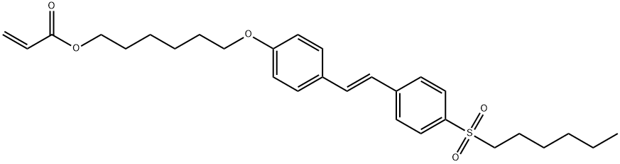 2-Propenoic acid, 6-[4-[2-[4-(hexylsulfonyl)phenyl]ethenyl]phenoxy]hexyl ester, (E)- Structure