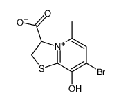 7-Bromo-3-carboxylato-2,3-dihydro-8-hydroxy-5-methylthiazolo[3,2-a]pyridinium Structure