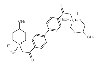 4-Pipecolinium, 1,1'-(4,4'-biphenylylenebis(2-oxoethylene))bis(1-methyl-, diiodide Structure