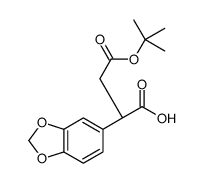 (2S)-2-(1,3-benzodioxol-5-yl)-4-[(2-methylpropan-2-yl)oxy]-4-oxobutanoic acid结构式