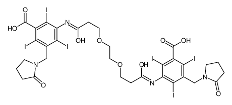 3-[3-[2-[3-[3-carboxy-2,4,6-triiodo-5-[(2-oxopyrrolidin-1-yl)methyl]anilino]-3-oxopropoxy]ethoxy]propanoylamino]-2,4,6-triiodo-5-[(2-oxopyrrolidin-1-yl)methyl]benzoic acid结构式