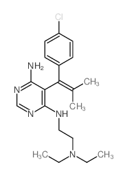 4,6-Pyrimidinediamine,5-[1-(4-chlorophenyl)-2-methyl-1-propen-1-yl]-N4-[2-(diethylamino)ethyl]- picture