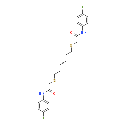 2-[(6-([2-(4-FLUOROANILINO)-2-OXOETHYL]SULFANYL)HEXYL)SULFANYL]-N-(4-FLUOROPHENYL)ACETAMIDE Structure