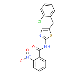 N-(5-(2-chlorobenzyl)thiazol-2-yl)-2-nitrobenzamide结构式