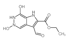 ethyl 7-formyl-2,4-dihydroxy-3,4,9-triazabicyclo[4.3.0]nona-1,5,7-triene-8-carboxylate结构式