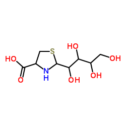 2-(1,2,3,4-tetrahydroxybutyl)-1,3-thiazolane-4-carboxylic acid结构式