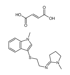 [2-(1-Methyl-1H-indol-3-ylsulfanyl)-ethyl]-[1-methyl-pyrrolidin-(2E)-ylidene]-amine; compound with (E)-but-2-enedioic acid结构式