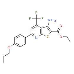 ethyl 3-amino-6-(4-propoxyphenyl)-4-(trifluoromethyl)thieno[2,3-b]pyridine-2-carboxylate Structure