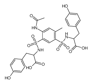 2-{2-Acetylamino-5-[1-carboxy-2-(4-hydroxy-phenyl)-ethylsulfamoyl]-4-methyl-benzenesulfonylamino}-3-(4-hydroxy-phenyl)-propionic acid结构式