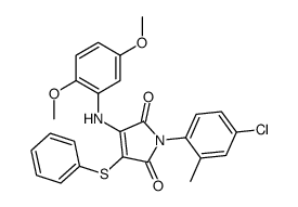 1-(4-chloro-2-methylphenyl)-3-(2,5-dimethoxyanilino)-4-phenylsulfanylpyrrole-2,5-dione结构式