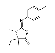 (4-ethyl-3,4-dimethyl-5-methylene-thiazolidin-2-ylidene)-p-tolyl-amine结构式