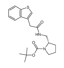 (S)-2-[(2-benzo[b]thiophen-3-yl-acetylamino)methyl]pyrrolidine-1-carboxylic acid tert-butyl ester结构式