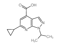 6-CYCLOPROPYL-1-ISOPROPYL-1H-PYRAZOLO[3,4-B]PYRIDINE-4-CARBOXYLIC ACID structure